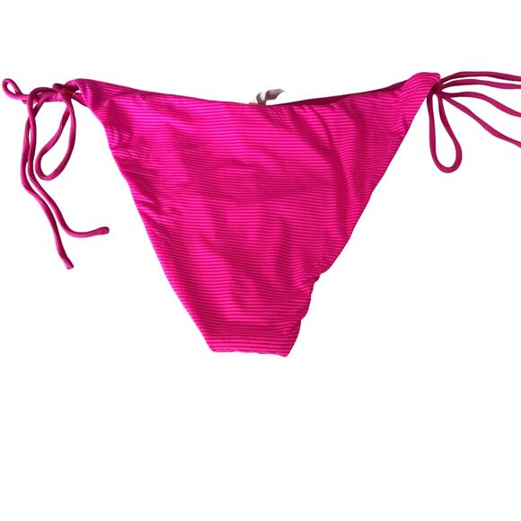 Superdown Barbie Pink String Bikini Bottom MEDIUM High Cut Cheeky $40 NEW - Picture 5 of 6